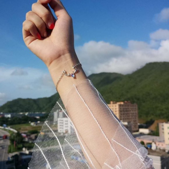 *NEW 925 Sterling Silver Moonstone Deer Bracelet - Picture 9 of 10